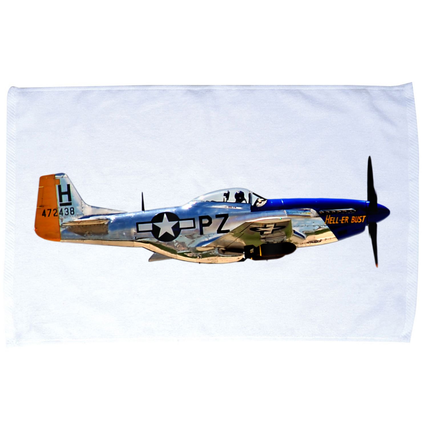 P51 Mustang WWII Fighter Plane US Military Aviation History Microfiber Hand Towel