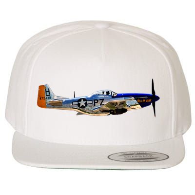 P51 Mustang WWII Fighter Plane US Military Aviation History Wool Snapback Cap