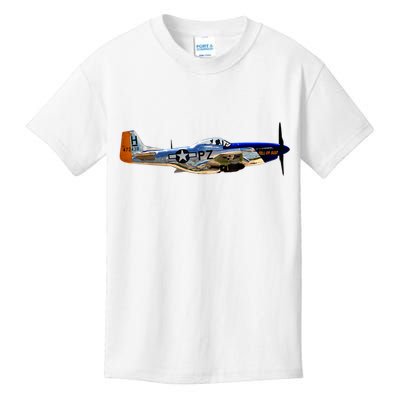 P51 Mustang WWII Fighter Plane US Military Aviation History Kids T-Shirt