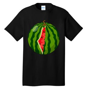 Palestine Map Watermelon Arabic Calligraphy Tall T-Shirt