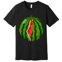 Palestine Map Watermelon Arabic Calligraphy Premium T-Shirt