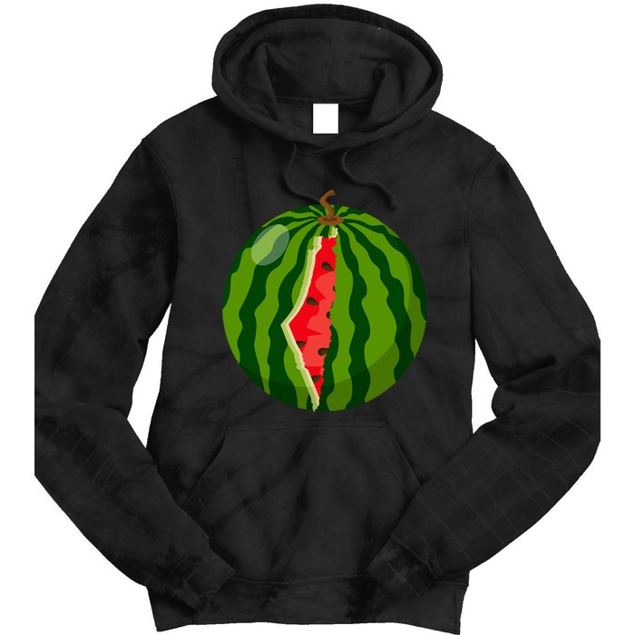 Palestine Map Watermelon Arabic Calligraphy Tie Dye Hoodie