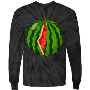 Palestine Map Watermelon Arabic Calligraphy Tie-Dye Long Sleeve Shirt