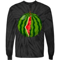 Palestine Map Watermelon Arabic Calligraphy Tie-Dye Long Sleeve Shirt