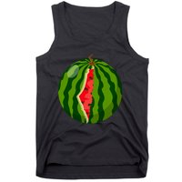 Palestine Map Watermelon Arabic Calligraphy Tank Top