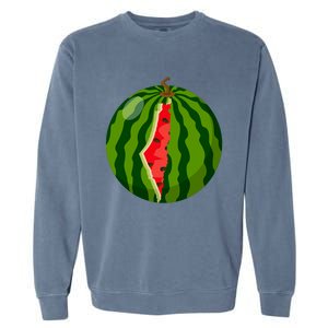 Palestine Map Watermelon Arabic Calligraphy Garment-Dyed Sweatshirt