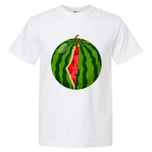 Palestine Map Watermelon Arabic Calligraphy Garment-Dyed Heavyweight T-Shirt