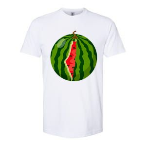 Palestine Map Watermelon Arabic Calligraphy Softstyle CVC T-Shirt