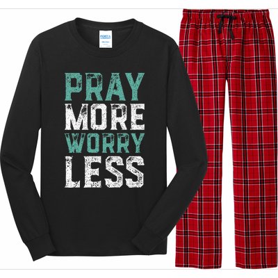 Pray More Worry Less Christian Faith Long Sleeve Pajama Set