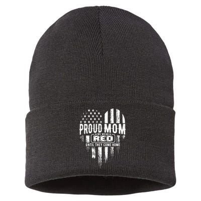 Proud Mom We Wear Red Friday Military Sustainable Knit Beanie
