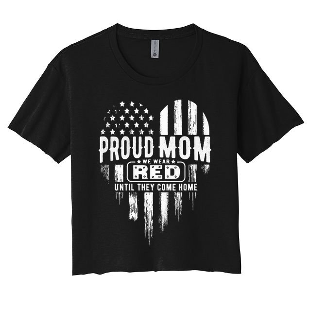 Proud Mom We Wear Red Friday Military Crop Top
