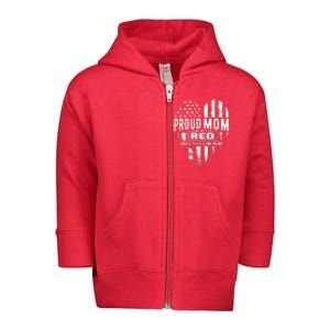 Proud Mom We Wear Red Friday Military Toddler Zip Fleece Hoodie