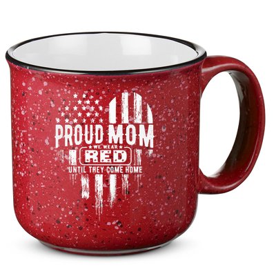 Proud Mom We Wear Red Friday Military 15oz Campfire Ceramic Mug