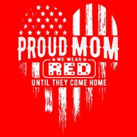 Proud Mom We Wear Red Friday Military Flatbill Hat
