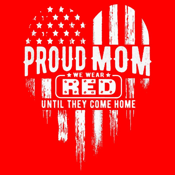 Proud Mom We Wear Red Friday Military Flatbill Hat