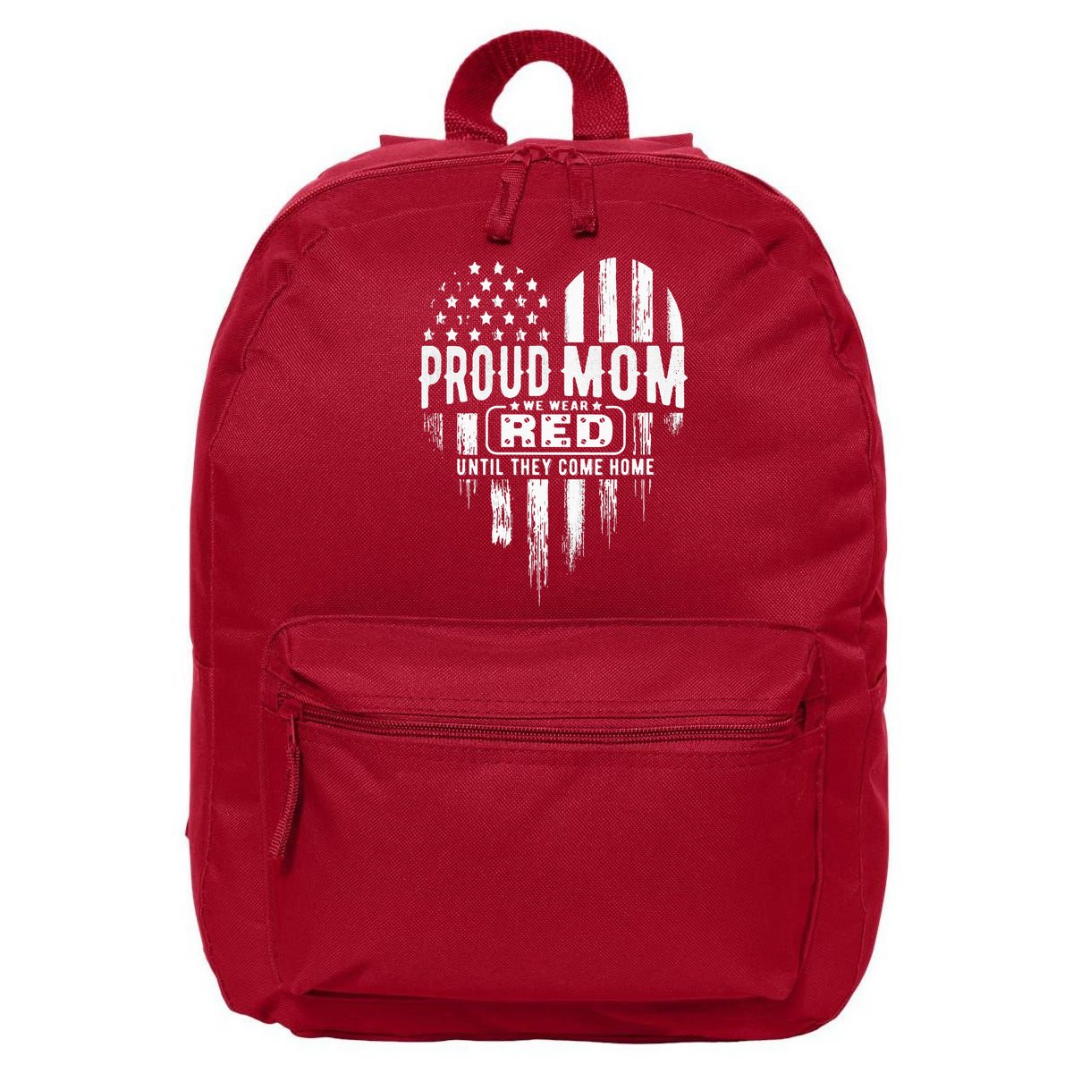 Proud Mom We Wear Red Friday Military 16 in Basic Backpack
