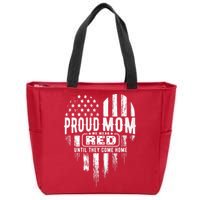 Proud Mom We Wear Red Friday Military Zip Tote Bag