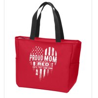 Proud Mom We Wear Red Friday Military Zip Tote Bag