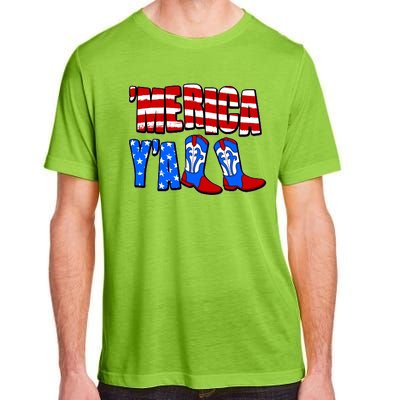 Patriotic Merica Yall Cowboy Cowgirl Boots Adult ChromaSoft Performance T-Shirt