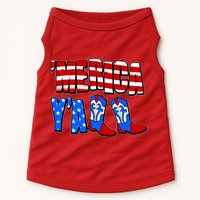 Patriotic Merica Yall Cowboy Cowgirl Boots Doggie Tank