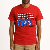 Patriotic Merica Yall Cowboy Cowgirl Boots Tall T-Shirt