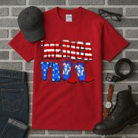 Patriotic Merica Yall Cowboy Cowgirl Boots Tall T-Shirt