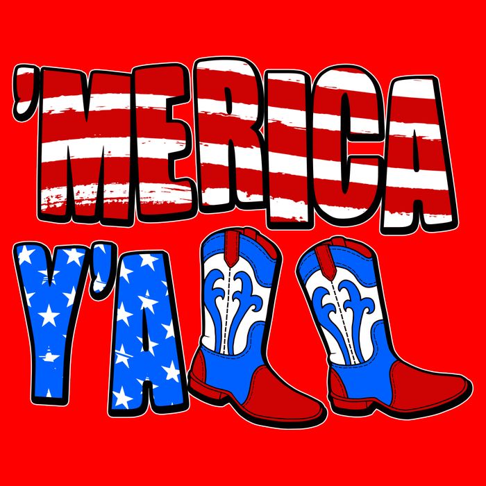 Patriotic Merica Yall Cowboy Cowgirl Boots Tall T-Shirt