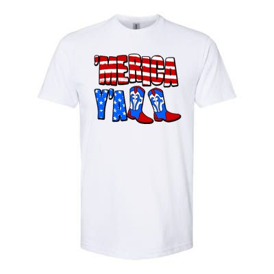 Patriotic Merica Yall Cowboy Cowgirl Boots Softstyle® CVC T-Shirt