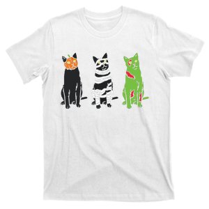 Pumpkin Mummy Zombie Black Cats Halloween Kitty Pet Gift T-Shirt