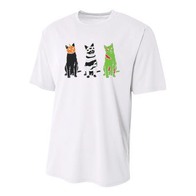 Pumpkin Mummy Zombie Black Cats Halloween Kitty Pet Gift Youth Performance Sprint T-Shirt