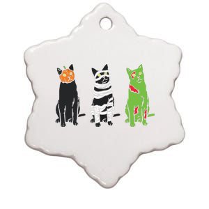 Pumpkin Mummy Zombie Black Cats Halloween Kitty Pet Gift Ceramic Star Ornament