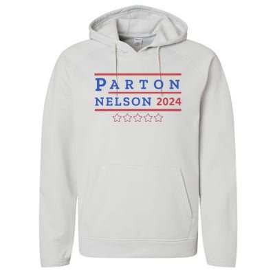 Parton & Nelson 2024 Election Funny Performance Fleece Hoodie