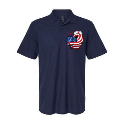 Patriotic Nurse 4th Of July American Flag Heart Stethoscope Softstyle Adult Sport Polo