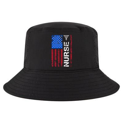 Patriotic Nurse 4th Of July American Flag Independence Day Cool Comfort Performance Bucket Hat