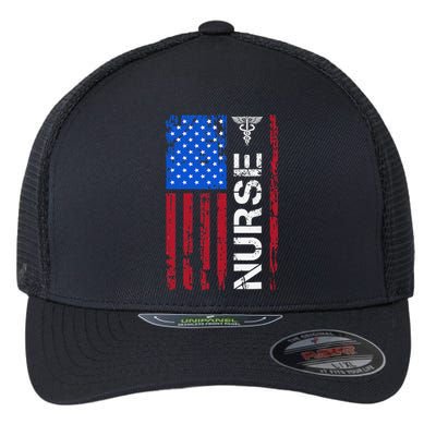 Patriotic Nurse 4th Of July American Flag Independence Day Flexfit Unipanel Trucker Cap