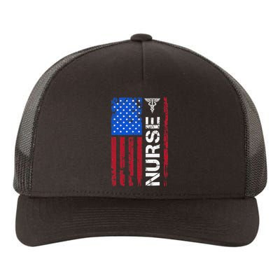 Patriotic Nurse 4th Of July American Flag Independence Day Yupoong Adult 5-Panel Trucker Hat