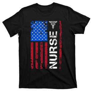 Patriotic Nurse 4th Of July American Flag Independence Day T-Shirt