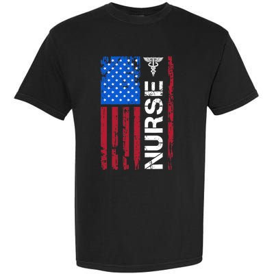 Patriotic Nurse 4th Of July American Flag Independence Day Garment-Dyed Heavyweight T-Shirt