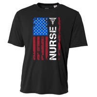 Patriotic Nurse 4th Of July American Flag Independence Day Cooling Performance Crew T-Shirt