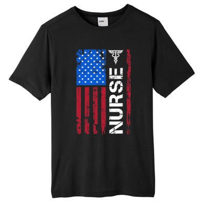 Patriotic Nurse 4th Of July American Flag Independence Day Tall Fusion ChromaSoft Performance T-Shirt