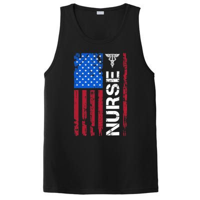 Patriotic Nurse 4th Of July American Flag Independence Day PosiCharge Competitor Tank