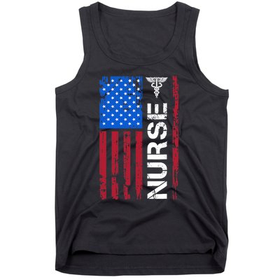 Patriotic Nurse 4th Of July American Flag Independence Day Tank Top