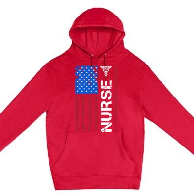 Patriotic Nurse 4th Of July American Flag Independence Day Premium Pullover Hoodie