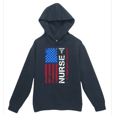 Patriotic Nurse 4th Of July American Flag Independence Day Urban Pullover Hoodie