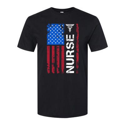 Patriotic Nurse 4th Of July American Flag Independence Day Softstyle® CVC T-Shirt