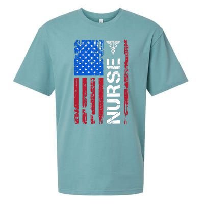 Patriotic Nurse 4th Of July American Flag Independence Day Sueded Cloud Jersey T-Shirt