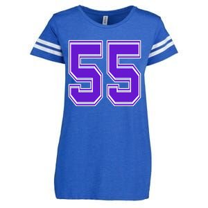 Purple Number 55 Football Baseball Soccer Hockey Sports Fans Gift Enza Ladies Jersey Football T-Shirt