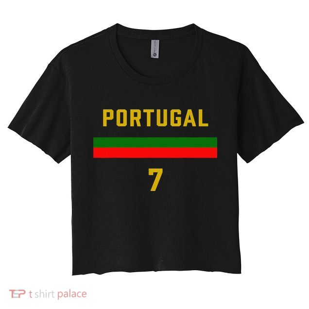 Portugal Number 7 Soccer Team Sports Portugue Crop Top