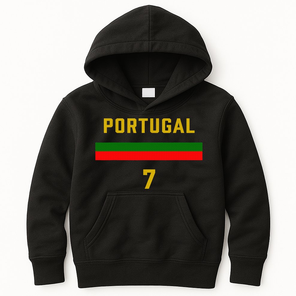 Portugal Number 7 Soccer Team Sports Portugue Kids Hoodie