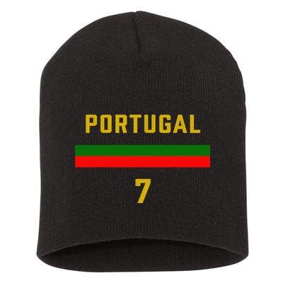 Portugal Number 7 Soccer Team Sports Portugue Short Acrylic Beanie